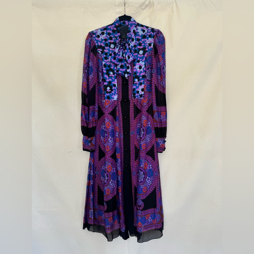 Anna Sui silk paisley print midi dress